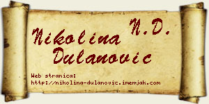 Nikolina Dulanović vizit kartica